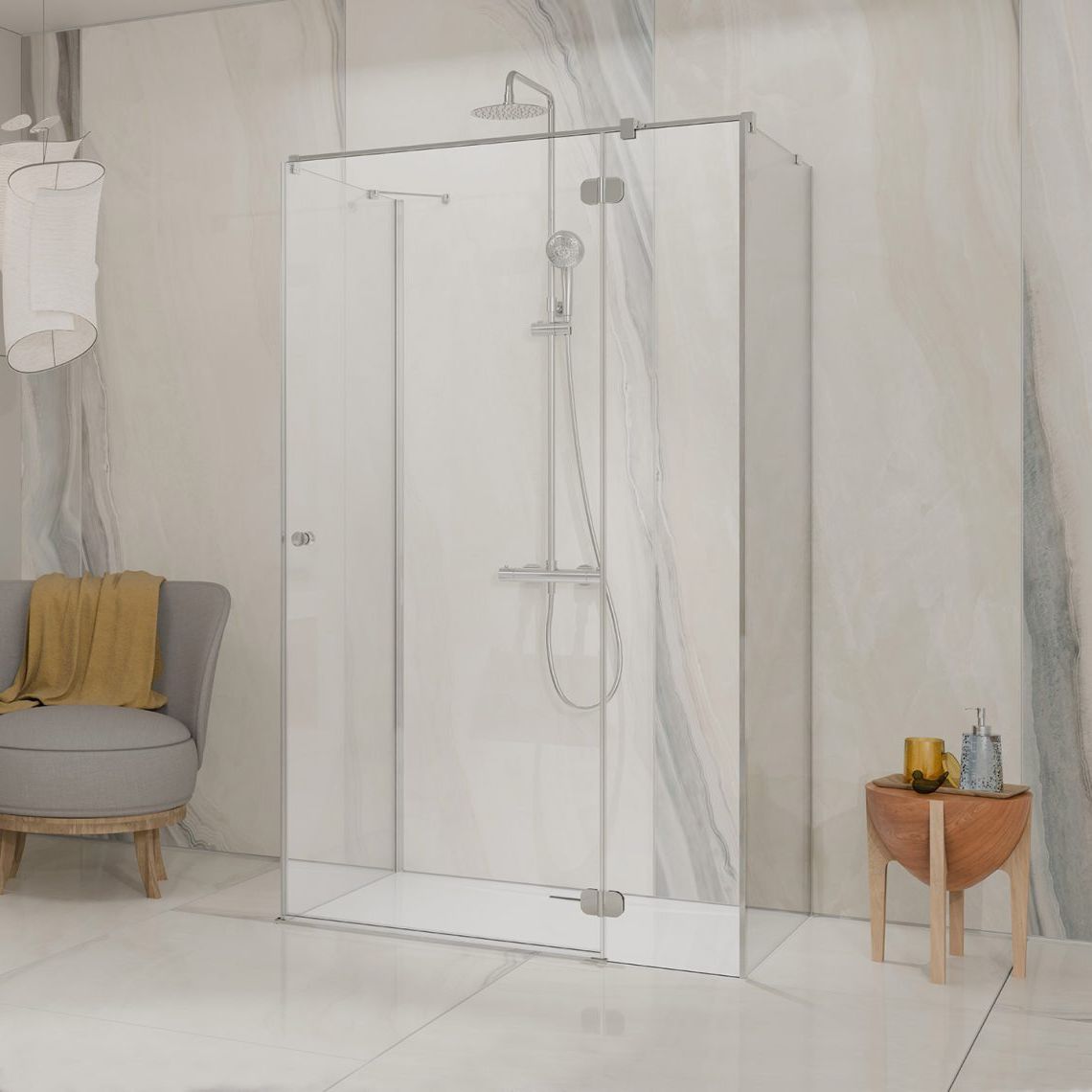 Darmowa Dostawa - Drzwi prysznicowe 120 cm uchylne chrom połysk/szkło przezroczyste Radaway Torrenta KDJ 1333120101R