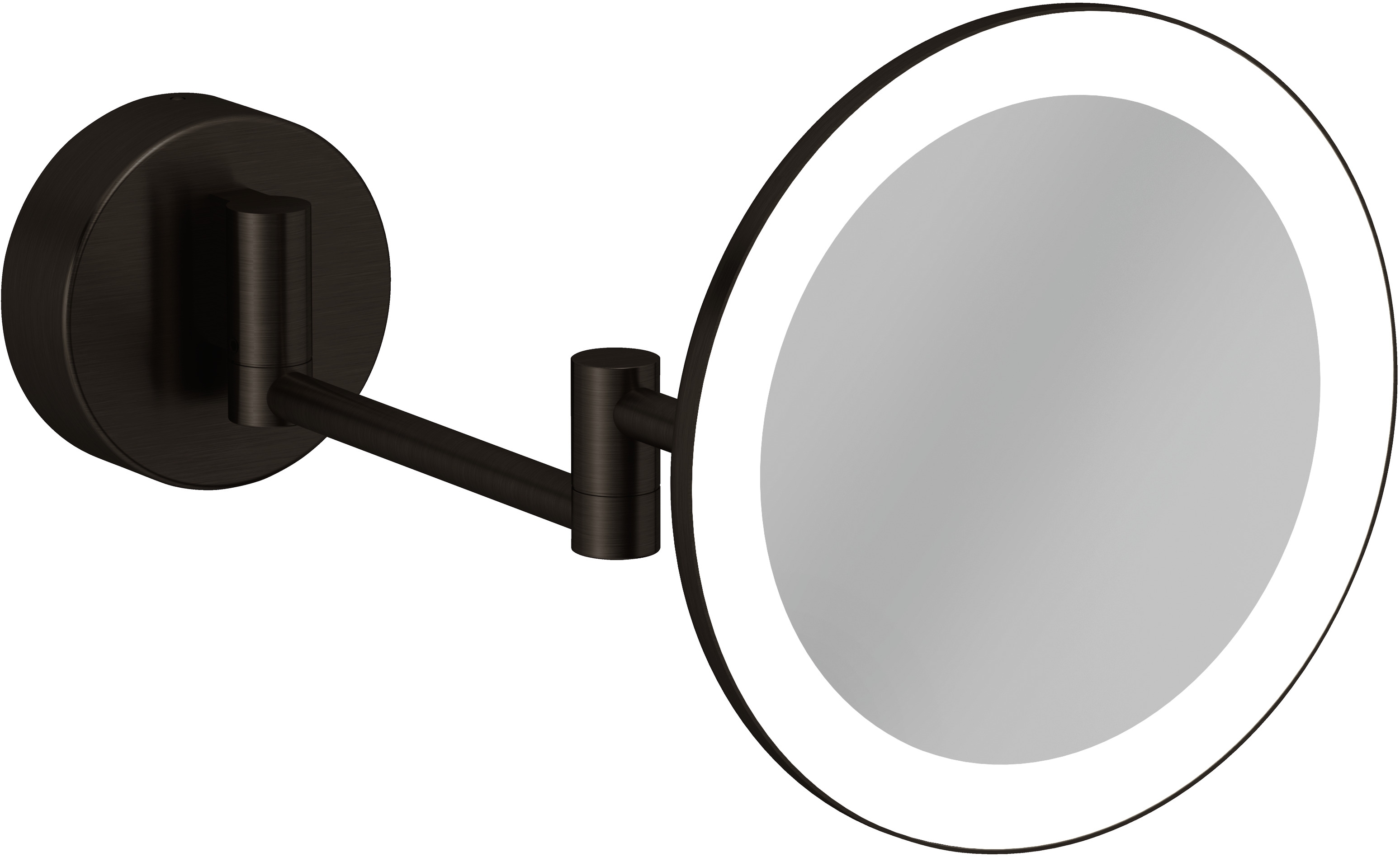 Darmowa Dostawa - Lusterko kosmetyczne 20.2x20.2 cm okrągłe z oświetleniem czarny Kludi Vela R 58995N2W