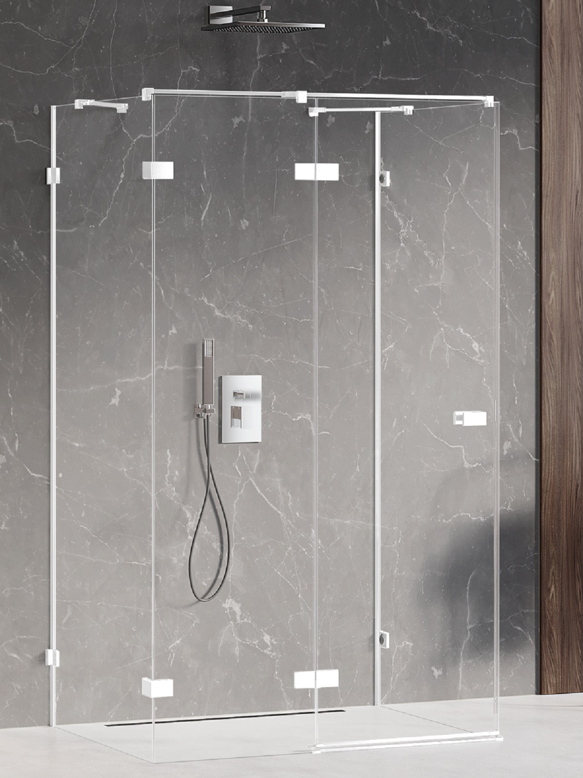 Darmowa Dostawa - Kabina prysznicowa 120x80 cm prostokątna biały mat/szkło przezroczyste New Trendy Avexa White EXK2851