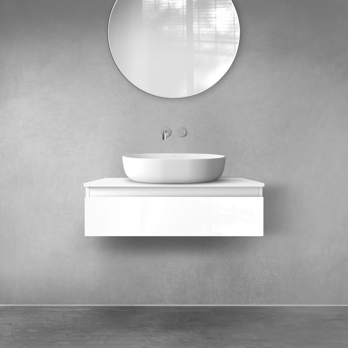 Darmowa Dostawa - Szafka z blatem 80x46.4x25.2 cm podumywalkowa wisząca biała Oltens Vernal 68101000