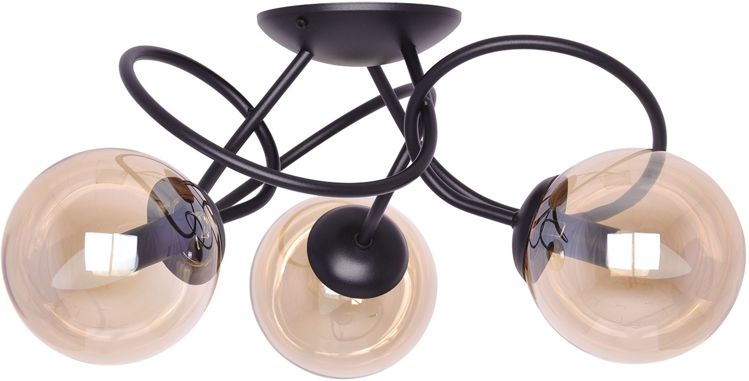 Darmowa Dostawa - Lampa podsufitowa 3x40 W czarna-bursztynowa Kaja Floro K5126