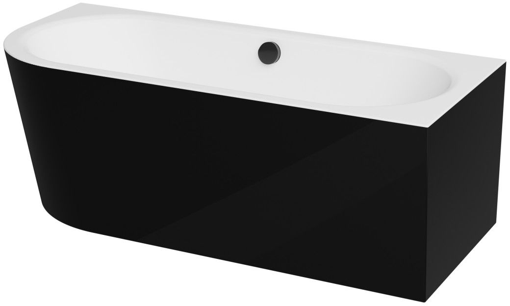 Darmowa Dostawa - Wanna narożna 169x75 cm prawa czarna Besco Avita A-Line B&W #WAA17ABPCN