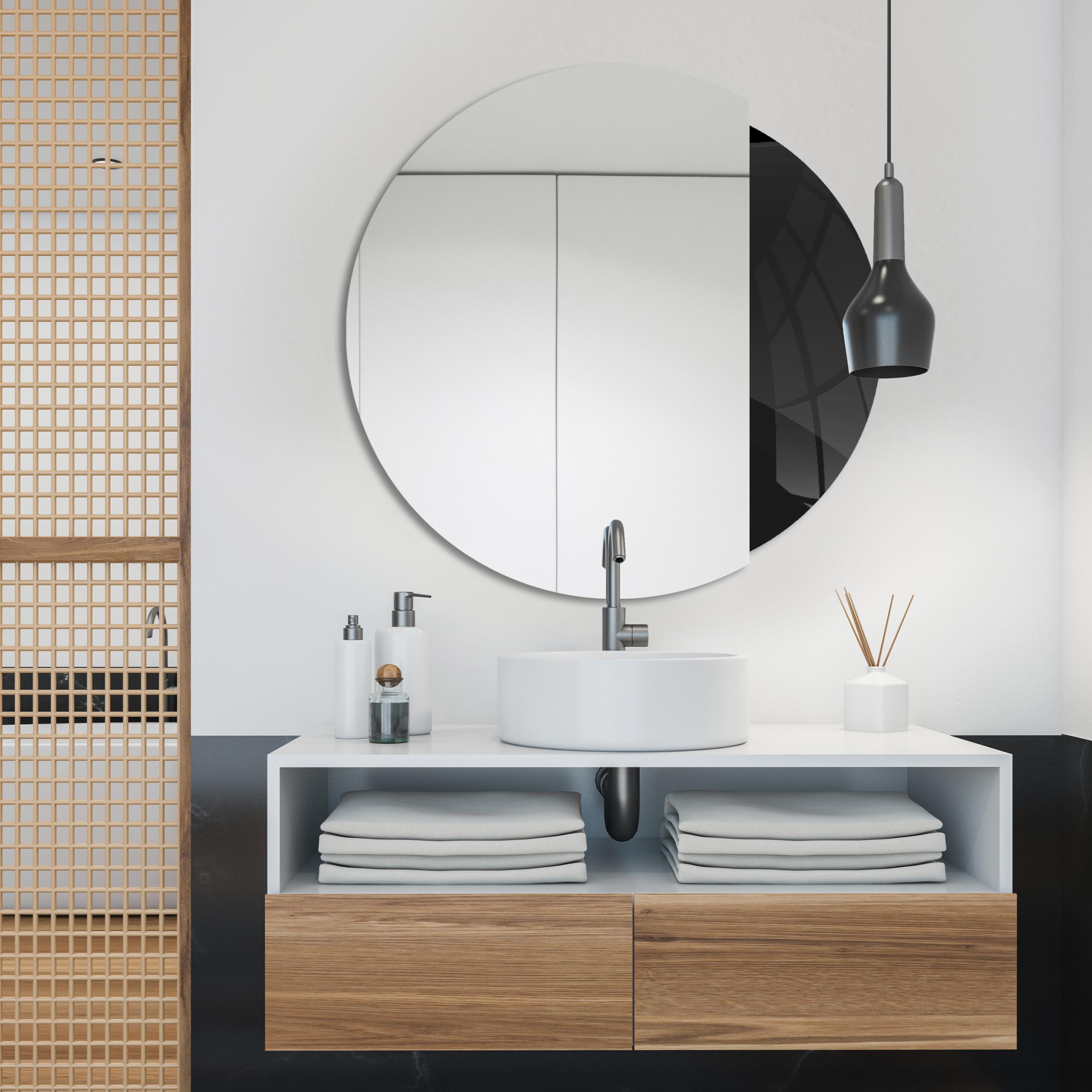 Darmowa Dostawa - Lustro 60x60 cm okrągłe czarny-srebrny Guarda Prato TOSPRABLACK60x60