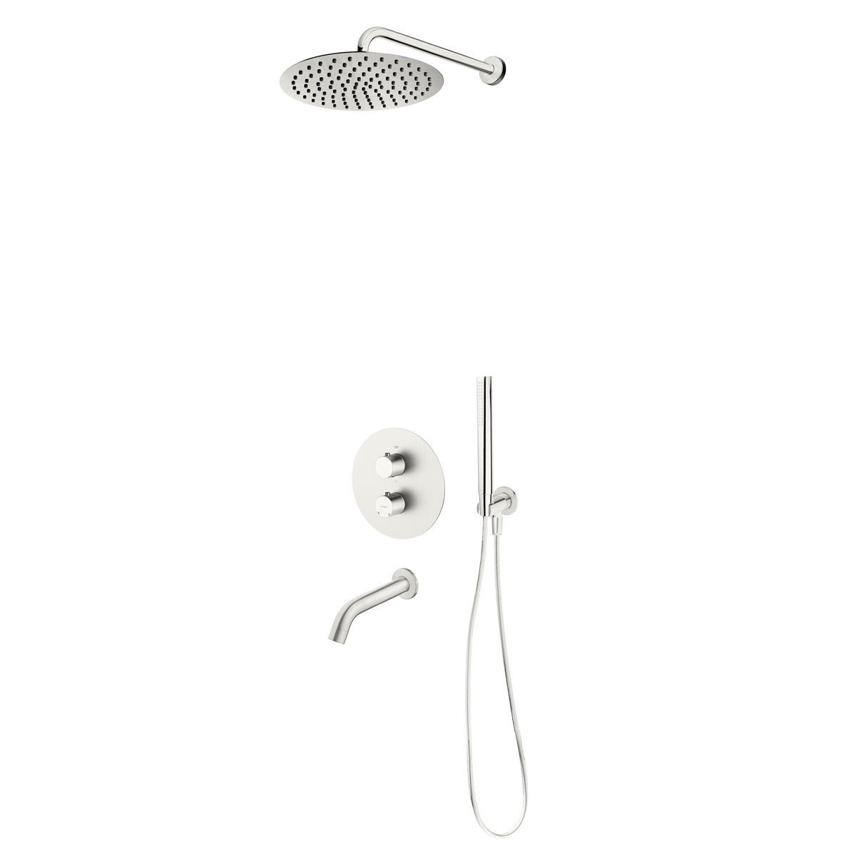 Darmowa Dostawa - Zestaw wannowo-prysznicowy podtynkowy termostatyczny z deszczownicą nikiel Oltens Katla 36611910