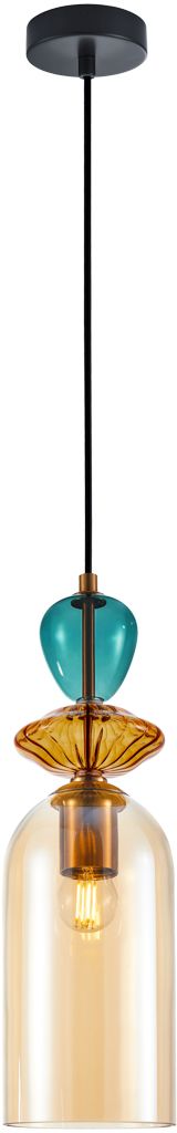 Darmowa Dostawa - Lampa wisząca 1x40 W czarna-złota Italux Busco PND302631CBROAMB