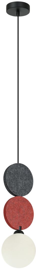 Darmowa Dostawa - Lampa wisząca 1x25 W czarna-szary/popielaty-czerwona Italux Andrea PND59779A1SMLTI