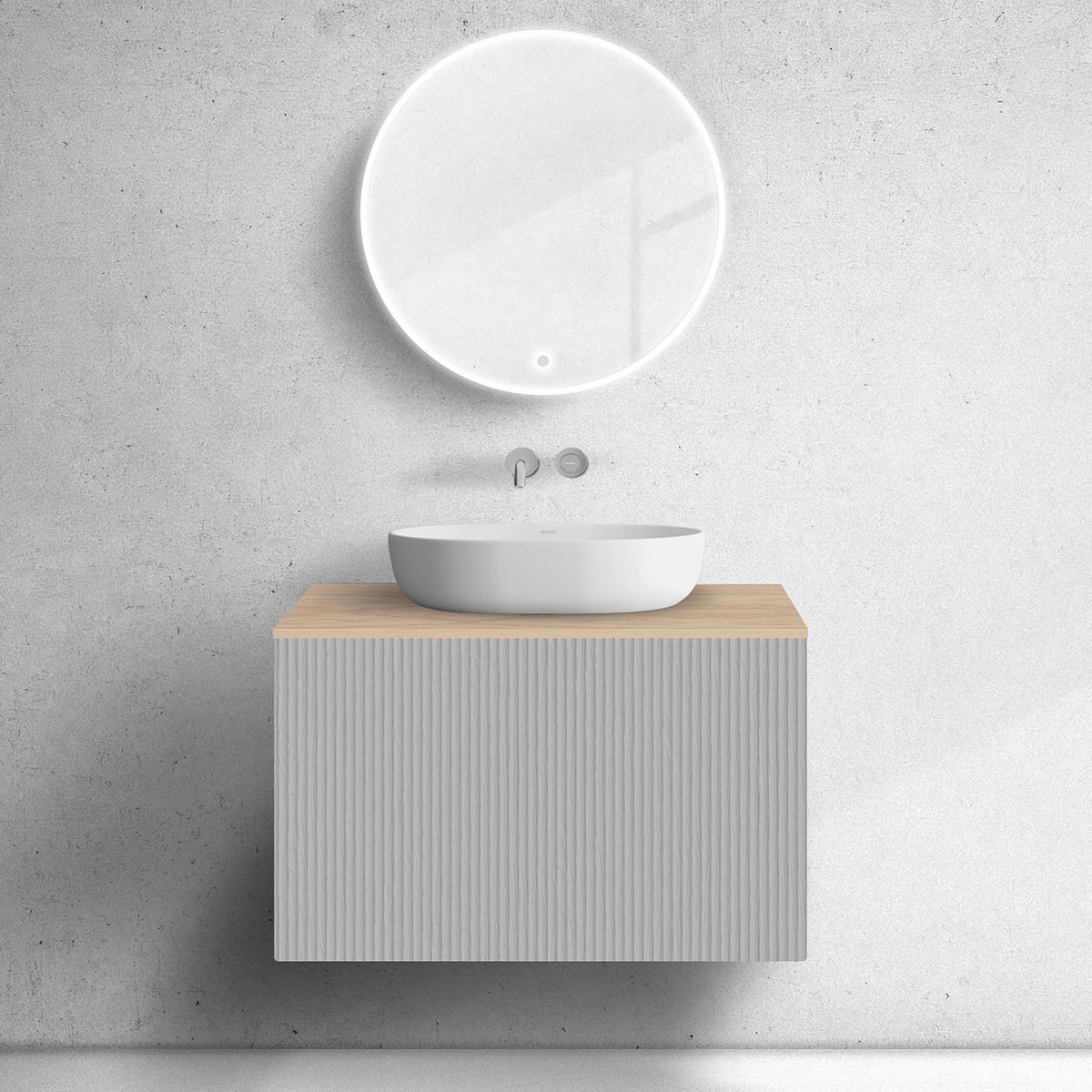 Darmowa Dostawa - Szafka z blatem 80x45x53.6 cm podumywalkowa wisząca dąb Oltens Lun 68688900