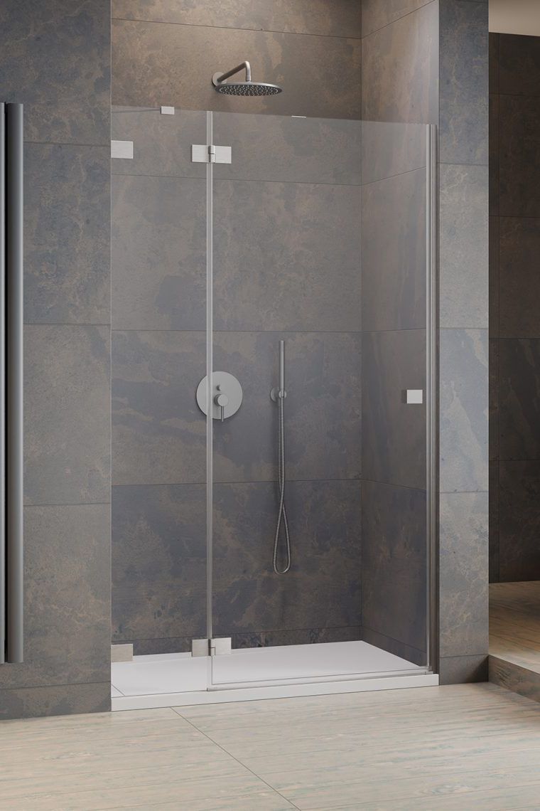 Darmowa Dostawa - Drzwi prysznicowe 90 cm uchylne szczotkowany/szkło przezroczyste Radaway Essenza Pro Brushed Nickel DWJ 100990909101L