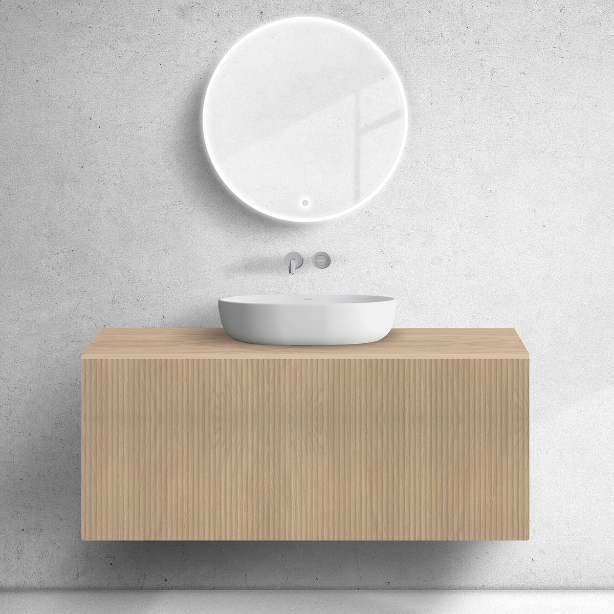 Darmowa Dostawa - Szafka z blatem 120x45x53.6 cm podumywalkowa wisząca dąb Oltens Lun 68733060