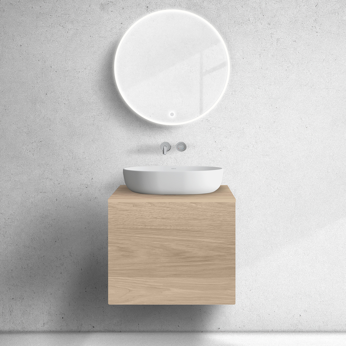 Darmowa Dostawa - Szafka z blatem 60x45x53.6 cm podumywalkowa wisząca dąb Oltens Lun 68734060