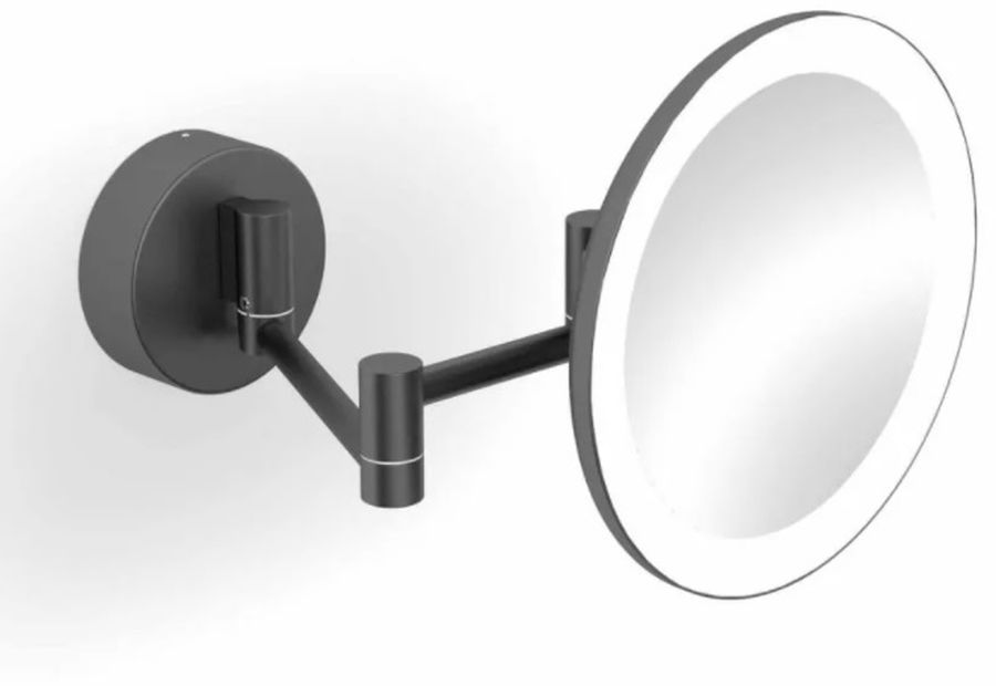 Darmowa Dostawa - Lusterko kosmetyczne 20x20 cm okrągłe z oświetleniem czarny Stella 2200230B