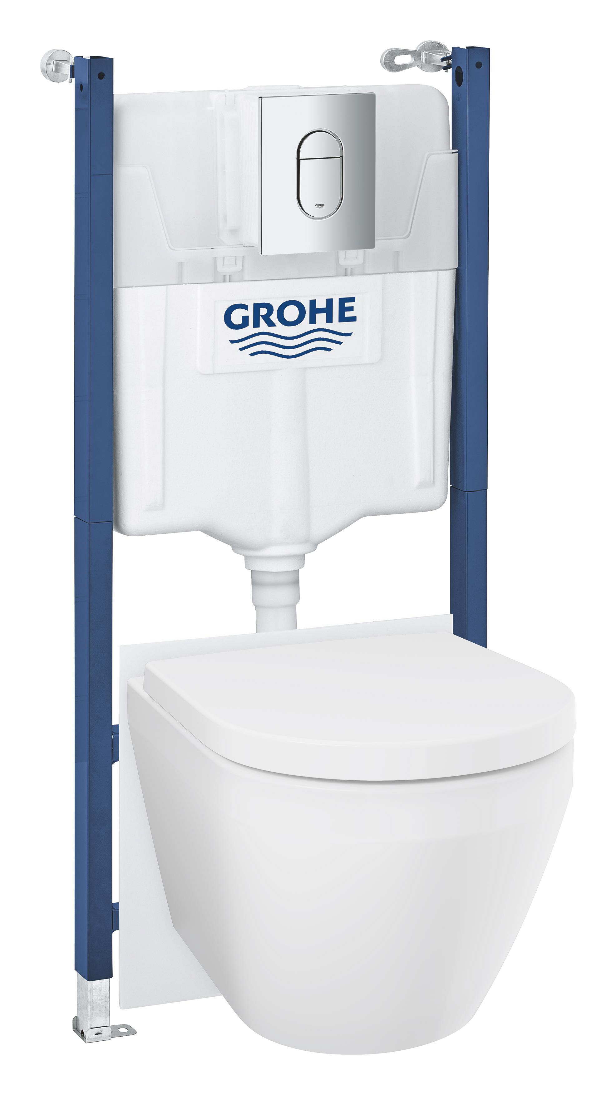 Darmowa Dostawa - Zestaw stelaż z miską, deską i przyciskiem ze spłukiwaniem wirowym Grohe Solido 102517SH00