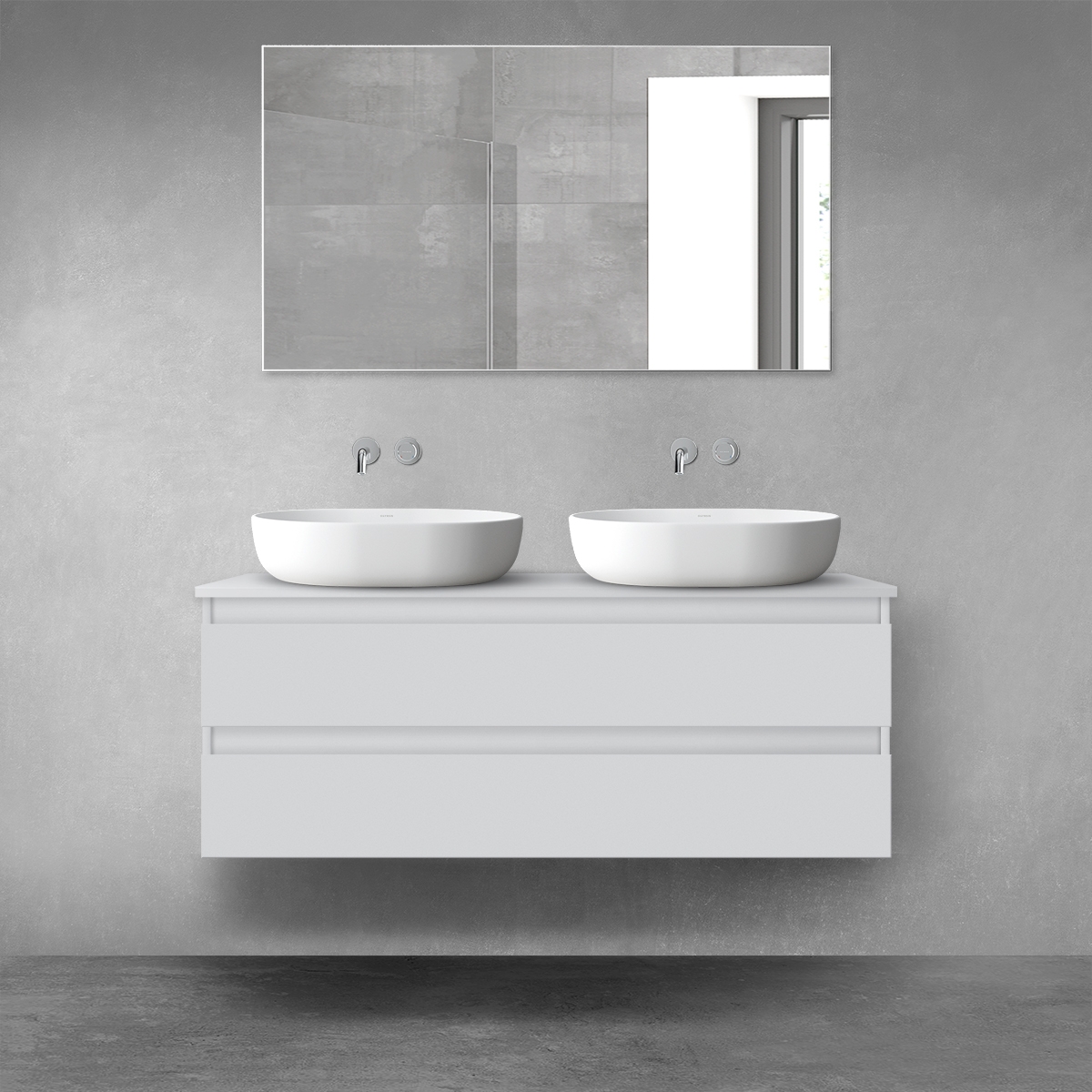 Darmowa Dostawa - Szafka z blatem 120x46.4x48.6 cm podumywalkowa wisząca szara Oltens Vernal 68466700