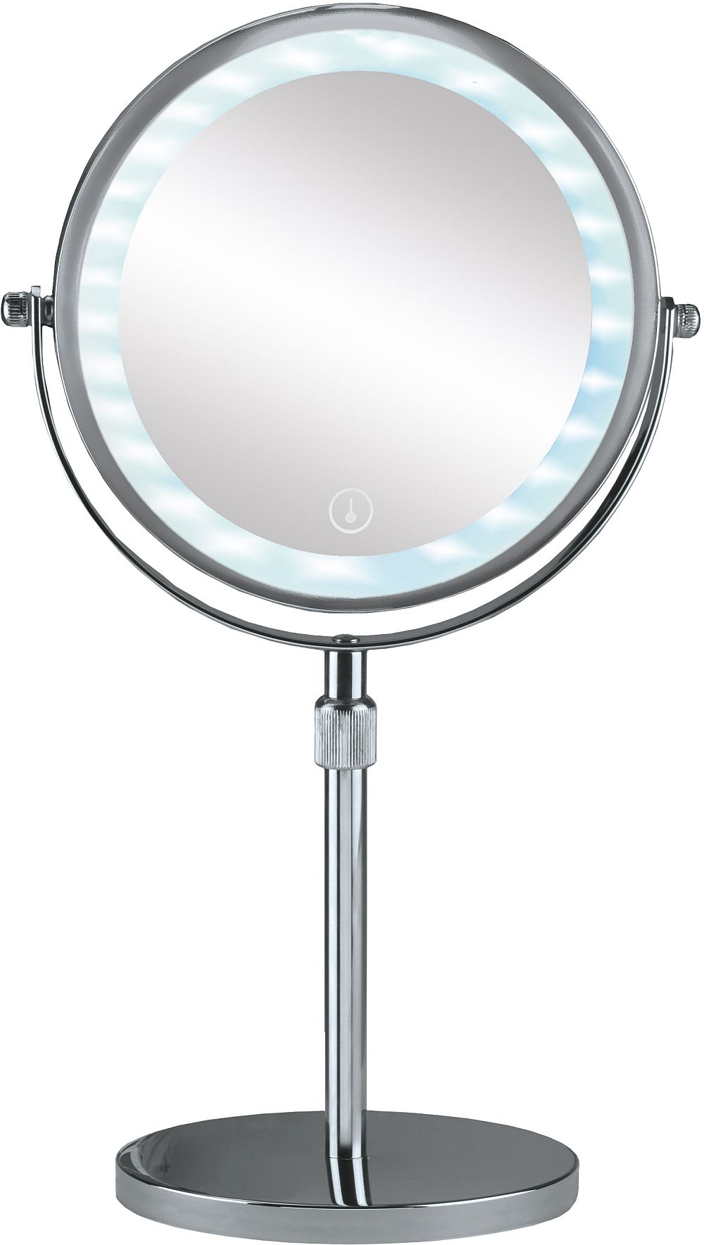 Darmowa Dostawa - Lusterko kosmetyczne 20.5x37 cm okrągłe z oświetleniem srebrny Kleine Wolke LED Mirror 8507124886