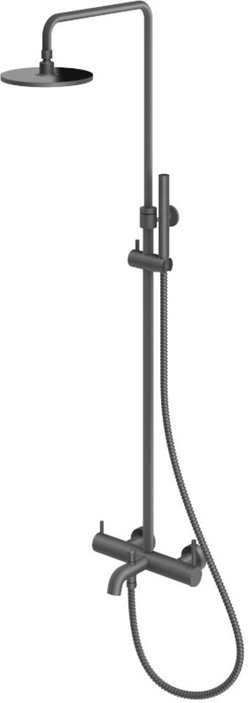 Darmowa Dostawa - Zestaw wannowo-prysznicowy ścienny z deszczownicą grafitowy Kohlman Axel Gray QW277AG