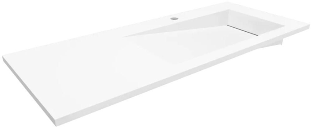 Darmowa Dostawa - Umywalka 110x45 cm prostokątna wpuszczana-z blatem biała Cristalstone Linea Ideal U1100MBPOLBCR