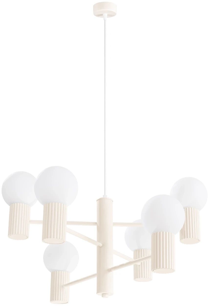 Darmowa Dostawa - Lampa wisząca 6x8 W beżowa Sollux Lighting Halo SL1831