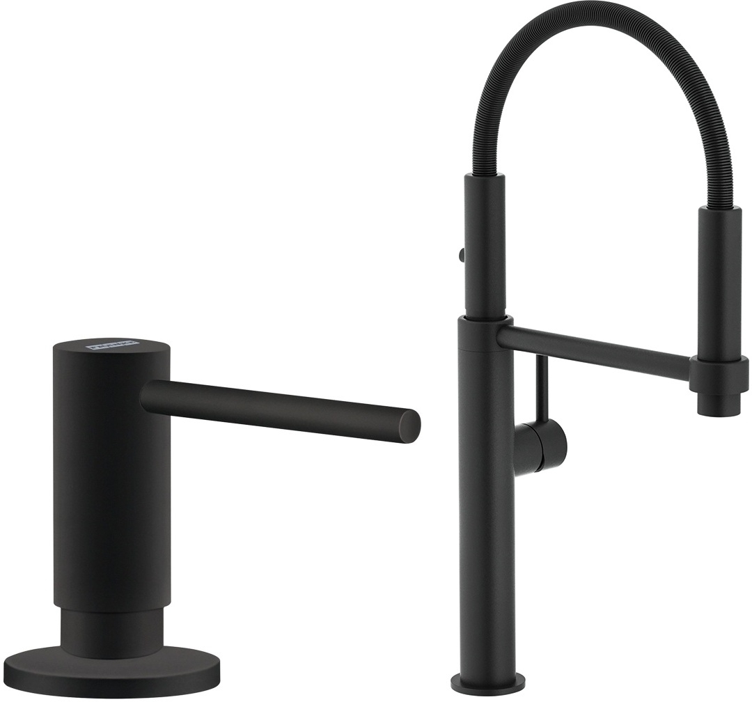 Darmowa Dostawa - Bateria kuchenna z dozownikiem stojąca czarna Franke Pescara 360 abset10715