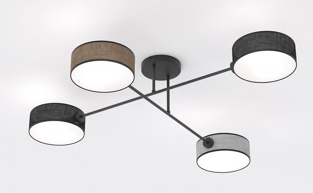 Darmowa Dostawa - Lampa podsufitowa 4x10 W czarna-szara-beżowa Emibig Maga 15724