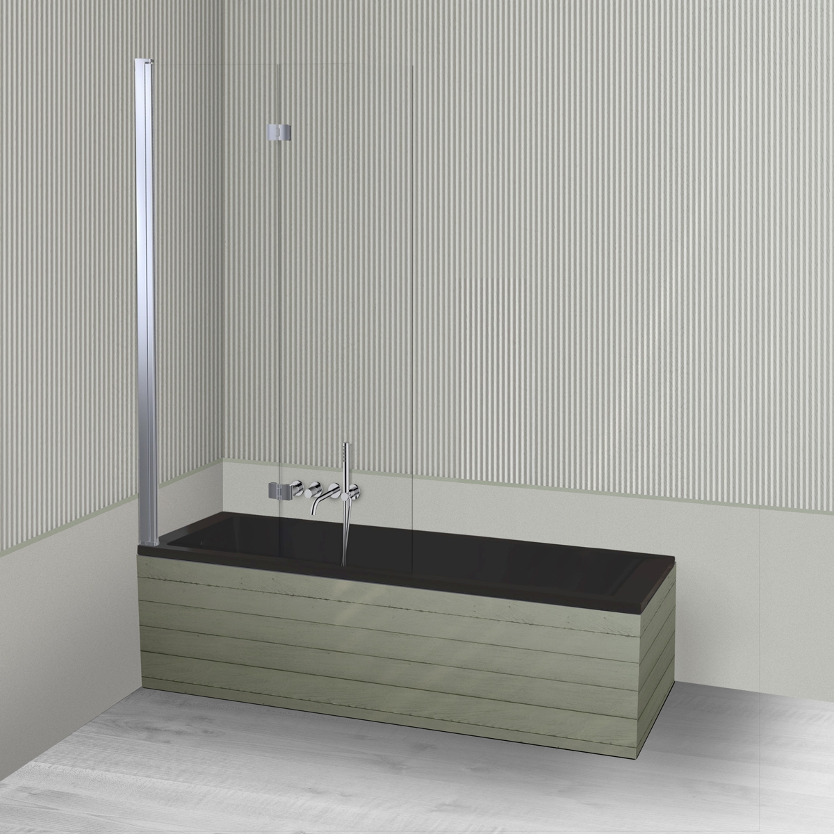 Darmowa Dostawa - Wanna prostokątna 170x70 cm czarna Oltens Langfoss 18003300