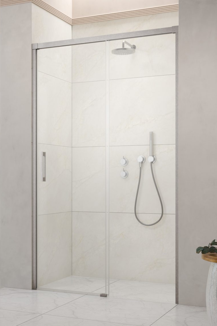 Darmowa Dostawa - Drzwi prysznicowe 140 cm rozsuwane nikiel szczotkowany/szkło przezroczyste Radaway Idea Brushed Nickel DWJ 3870189101R