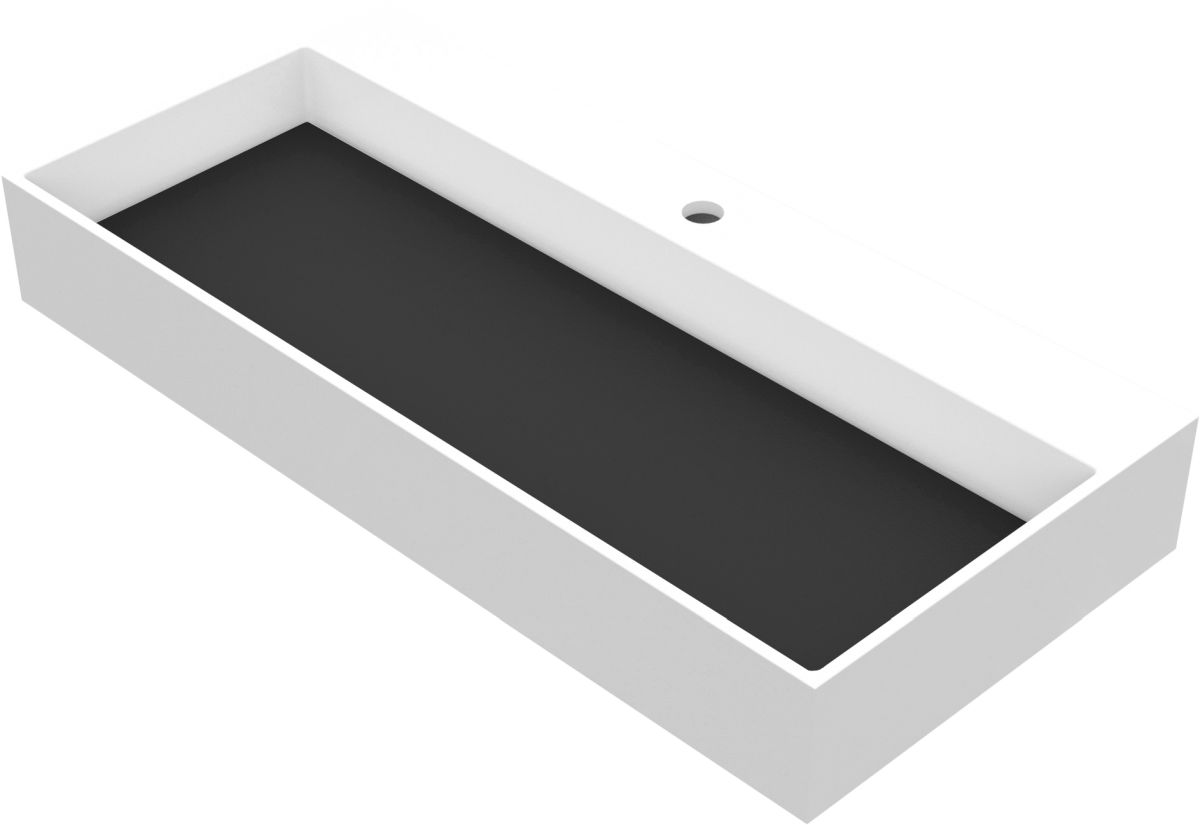 Darmowa Dostawa - Umywalka 60x42.5 cm prostokątna nablatowa biała-czarna Vayer Lepus 0600420103104X0MC