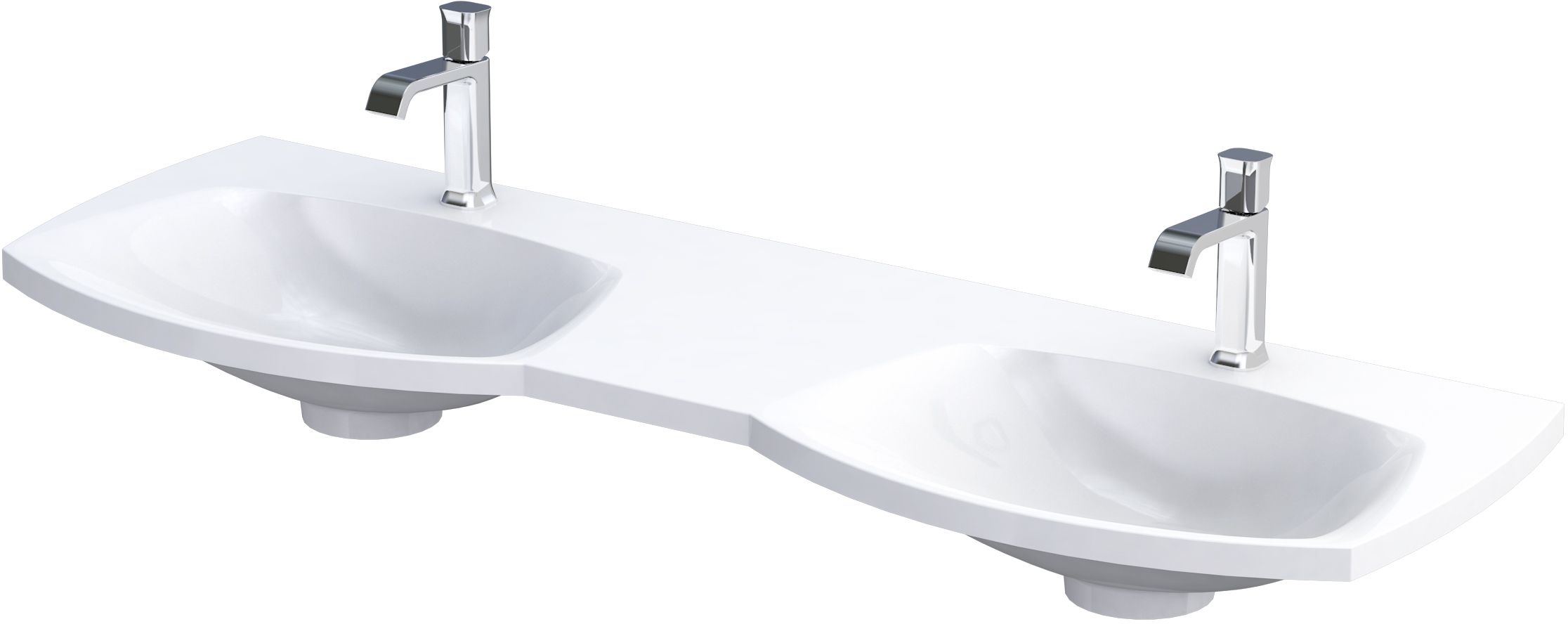 Darmowa Dostawa - Umywalka 144x48 cm prostokątna meblowa-podwójna biała Oristo Louis UMELU14492D