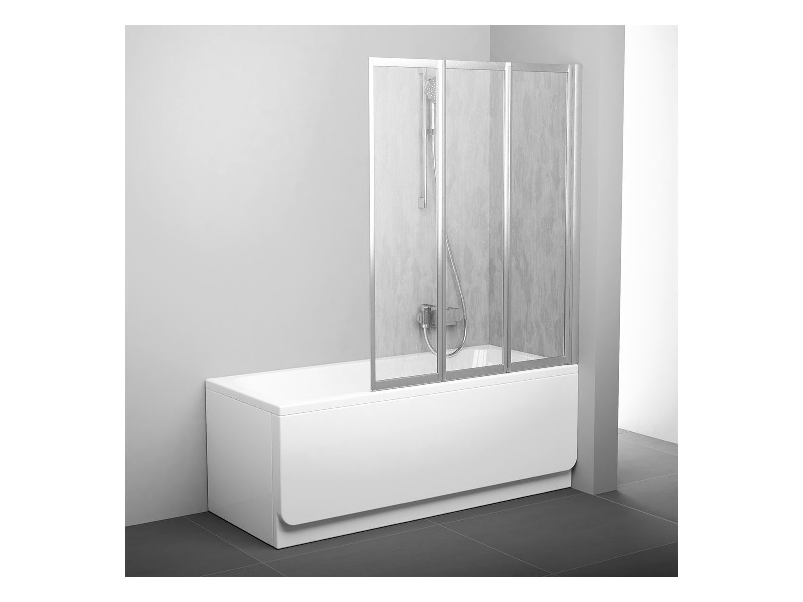 Darmowa Dostawa - Parawan nawannowy 100 cm 3-częściowy satyna mat/z tworzywa polistyren Ravak Supernova 795P0U0041