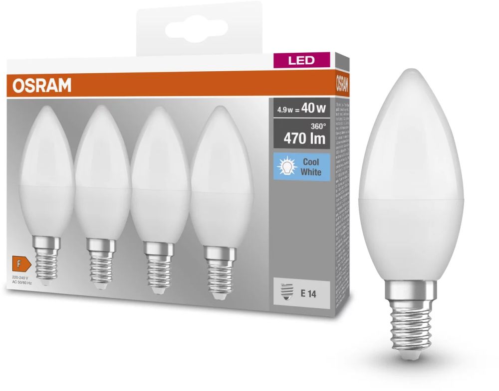 Darmowa Dostawa - Żarówki LED Multipack 4x4.9 W 4000 K e14 Osram LED Lamps 4058075819610