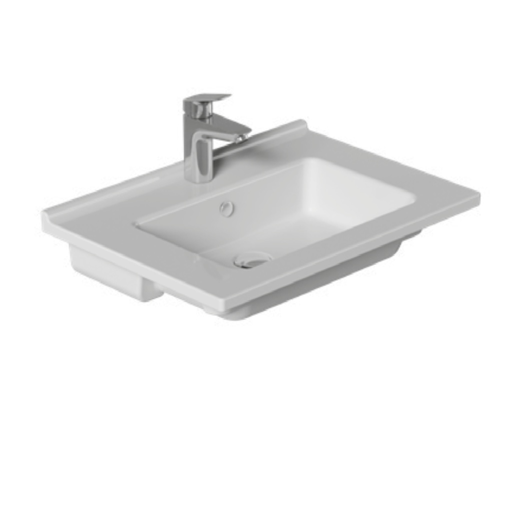 Darmowa Dostawa - Umywalka 66x46.5 cm prostokątna biała Vilarte by Dura Sees 5810