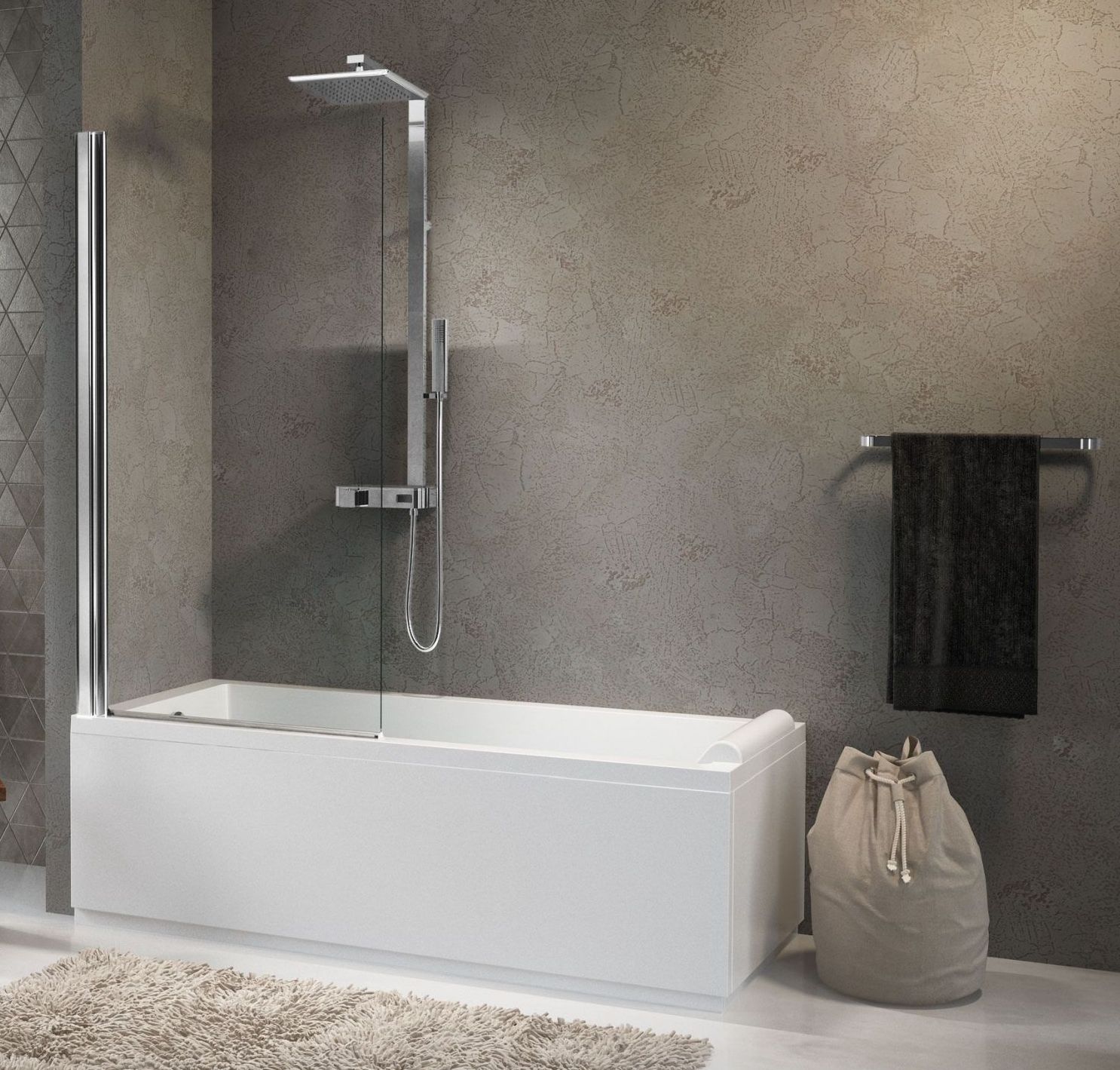 Darmowa Dostawa - Parawan nawannowy jednoczęściowy Novellini Aurora AURORAN1801K