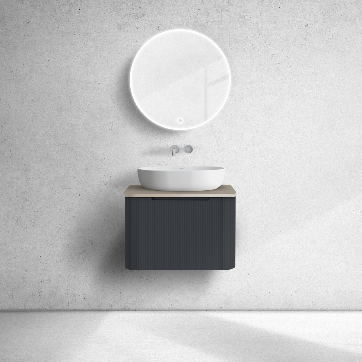 Darmowa Dostawa - Szafka z blatem 60x46.2x40.6 cm podumywalkowa wisząca czarna-dąb Oltens Hamnes 68668300