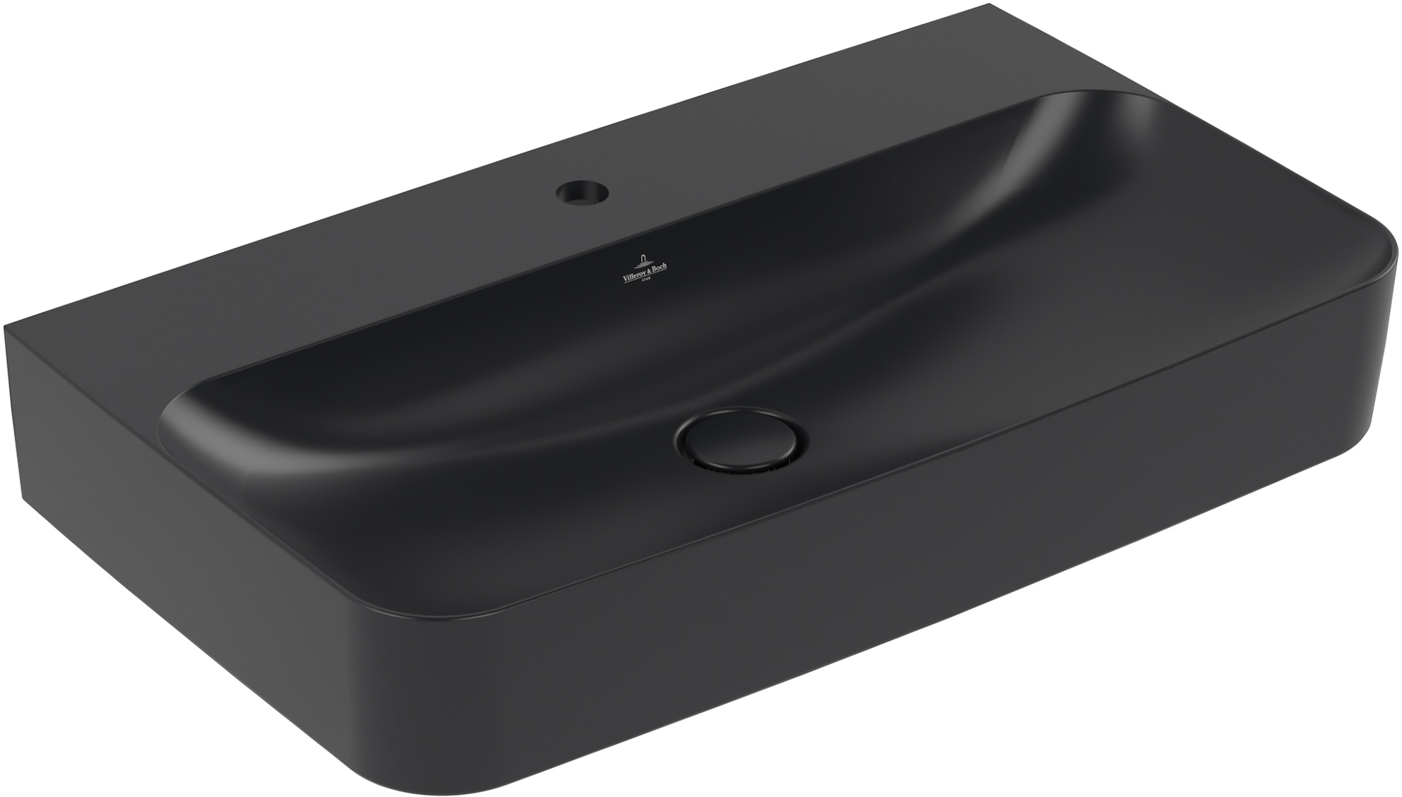 Darmowa Dostawa - Umywalka 80x47 cm prostokątna ścienna czarna Villeroy & Boch Finion 416881R7