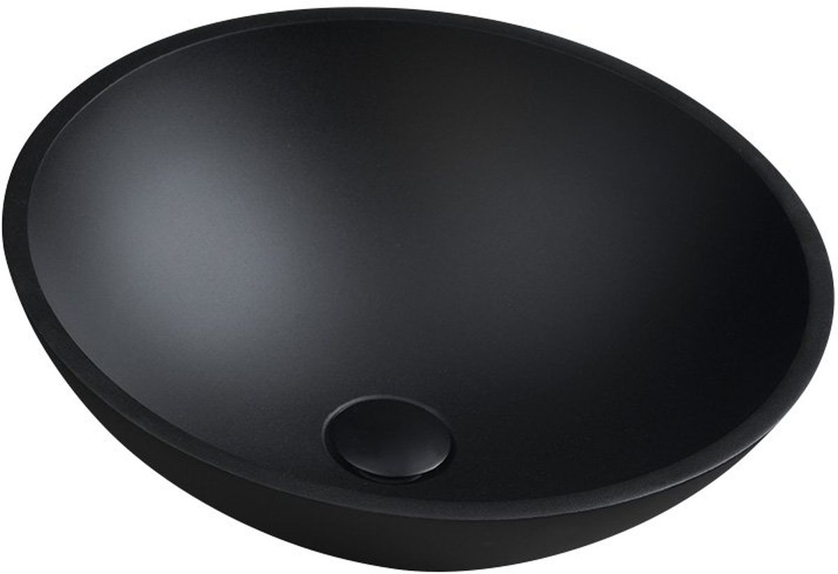 Darmowa Dostawa - Umywalka 42x42 cm okrągła nablatowa czarna Sapho Beauty TY181B