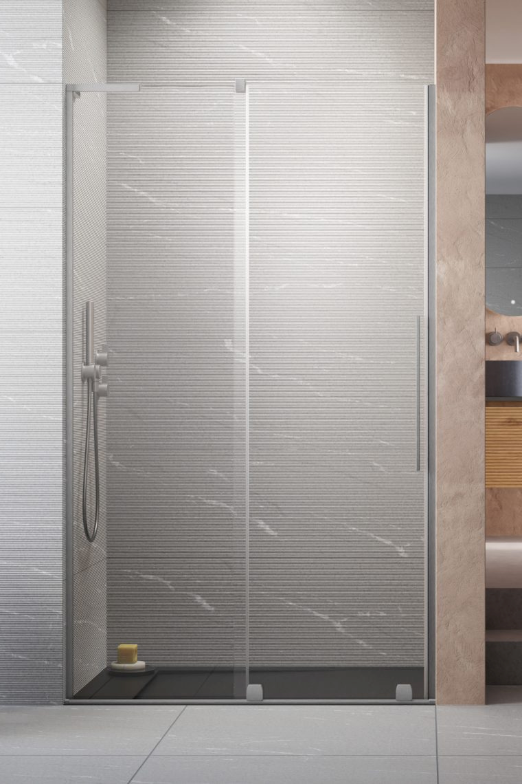 Darmowa Dostawa - Drzwi prysznicowe 62.2 cm rozsuwane nikiel szczotkowany/szkło przezroczyste Radaway Furo SL Brushed Nickel DWJ 103076229101L