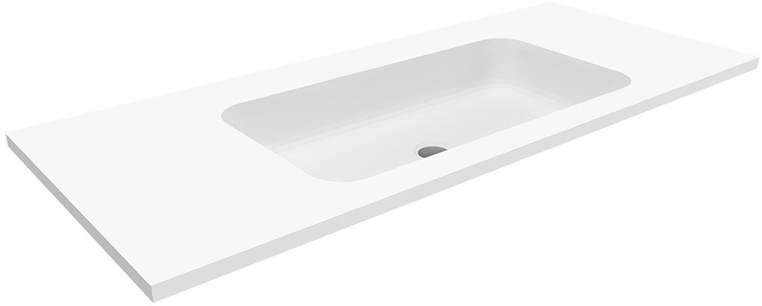 Darmowa Dostawa - Umywalka 110x45 cm prostokątna wpuszczana-z blatem biała Cristalstone Linea Simpla U1100MCOTCRBO