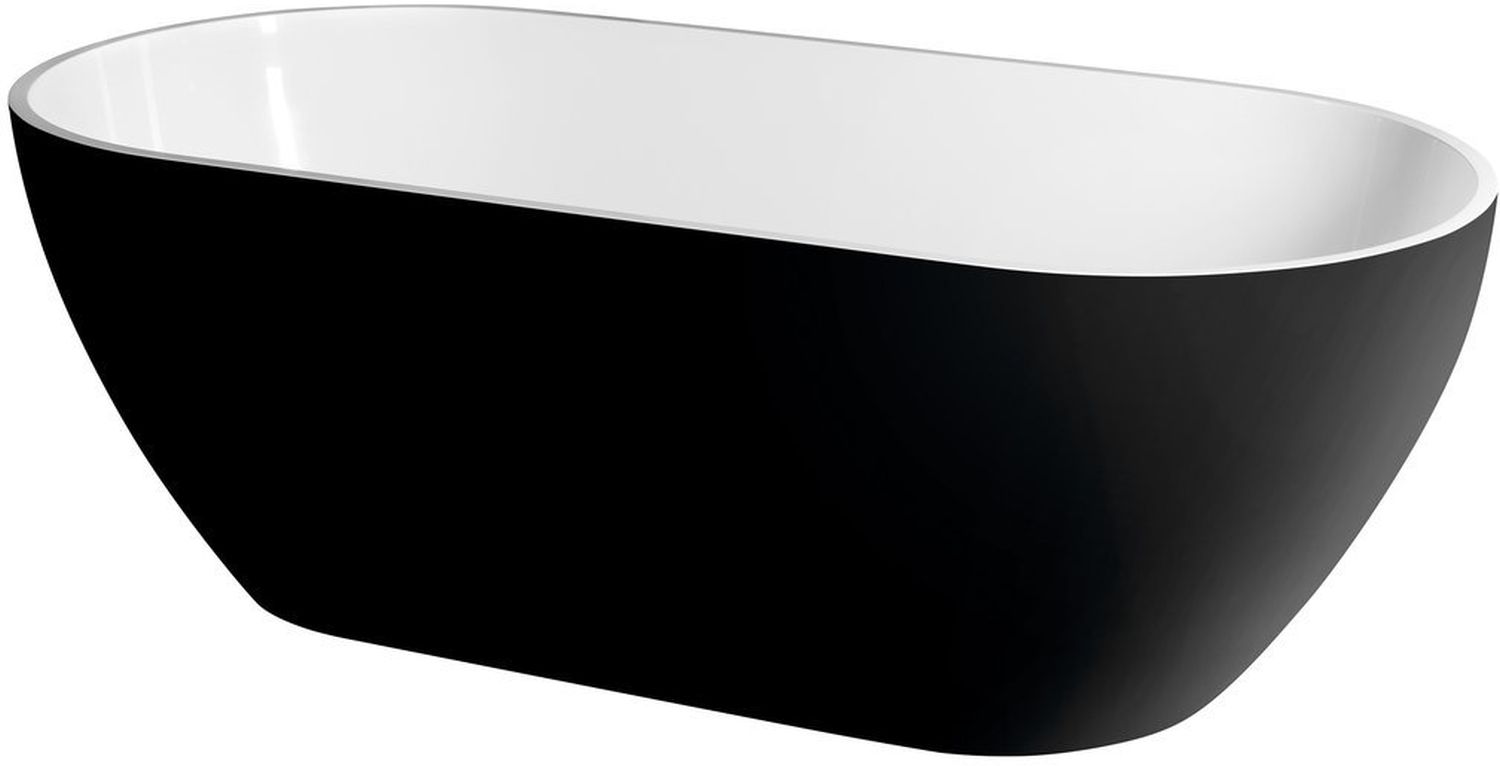 Darmowa Dostawa - Wanna wolnostojąca 171x81 cm owalna biała-czarna-dwukolorowa Polysan Reduta 72973