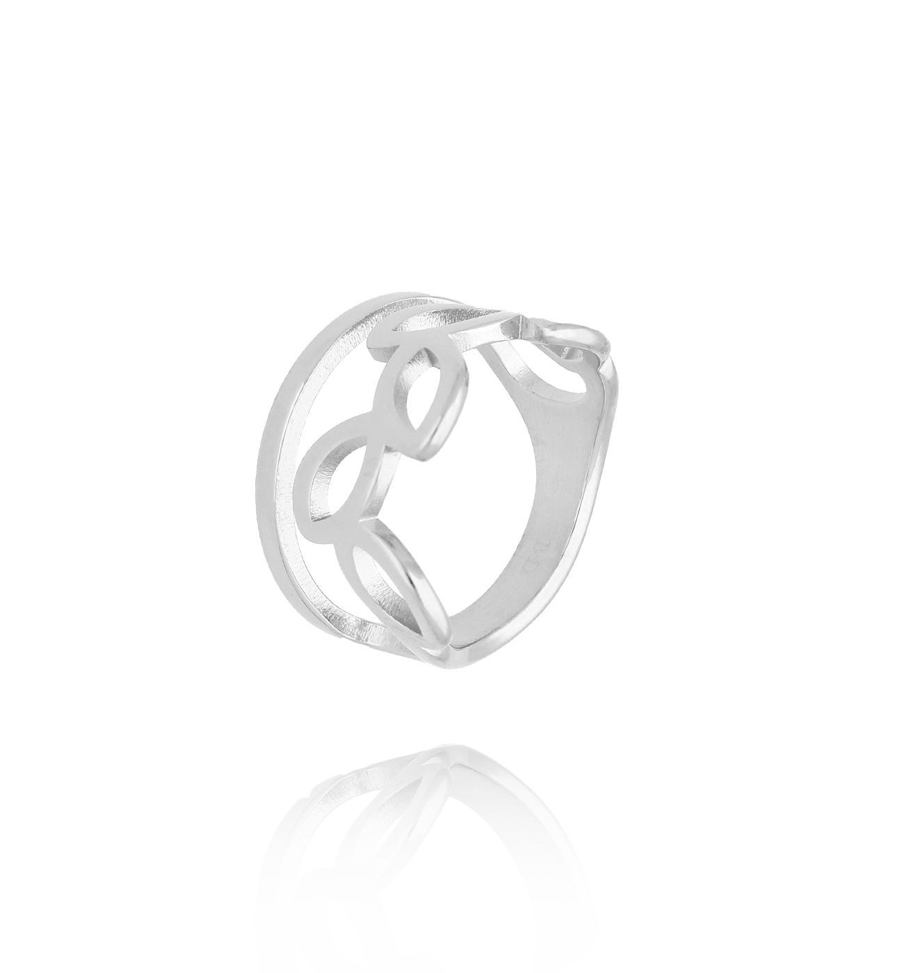 Pierścionek srebrny z listkami PSA1062