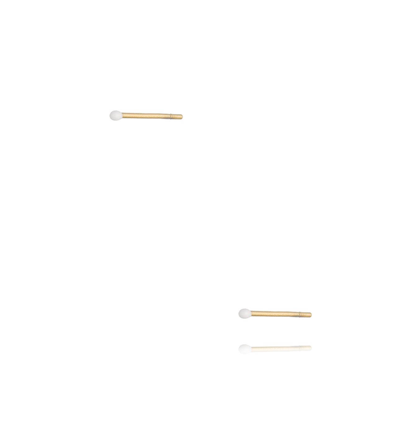 Kolczyki złote kulki z białą emalią 1 mm Enamel Balls KSA0789