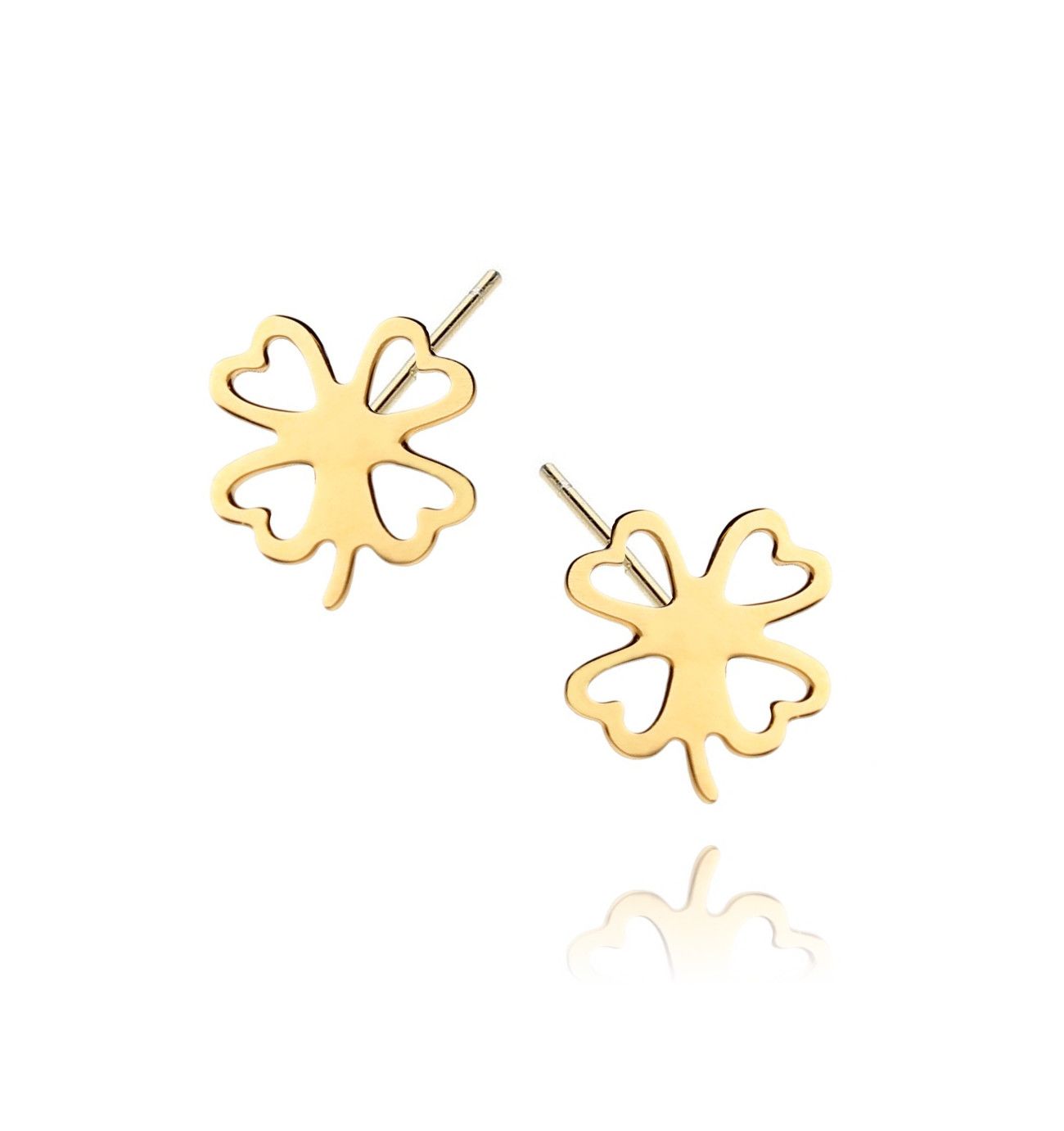 Kolczyki srebrne koniczyny pozłacane - By Dziubeka