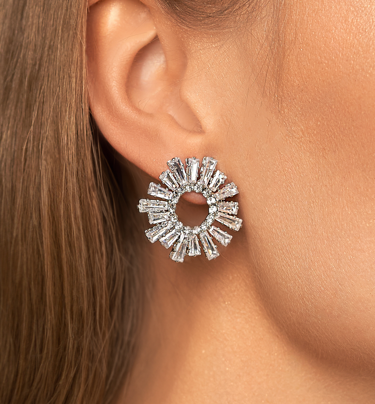 Kolczyki srebrne z transparentnymi kryształkami Samantha KSS1470