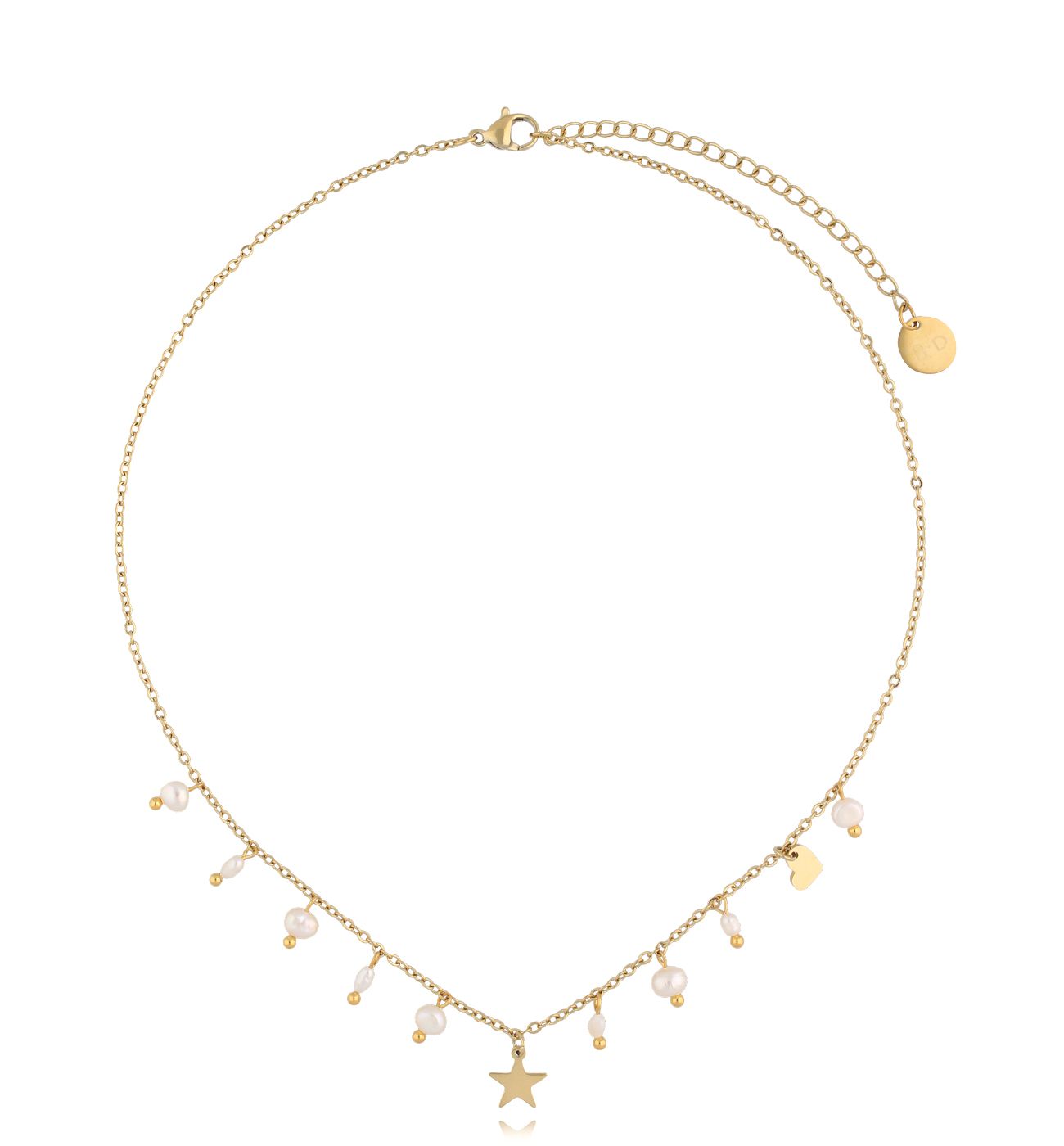 Naszyjnik z perełkami i gwiazdką NSY0280