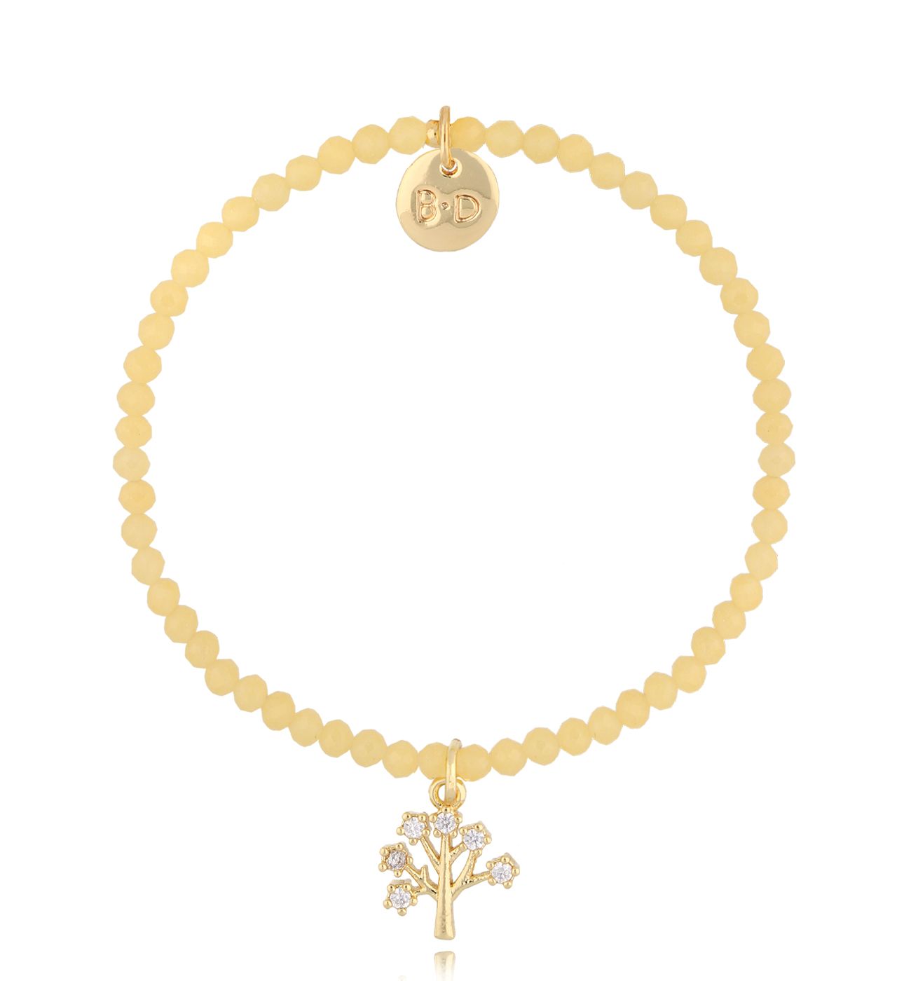 Bransoletka żółta z drzewkiem Alfdis BTW2713