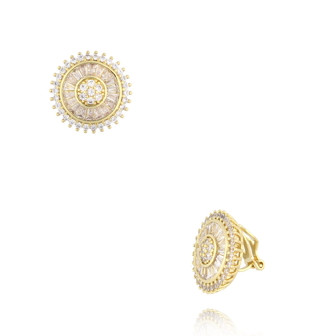 Klipsy z kryształami okrągłe - By Dziubeka