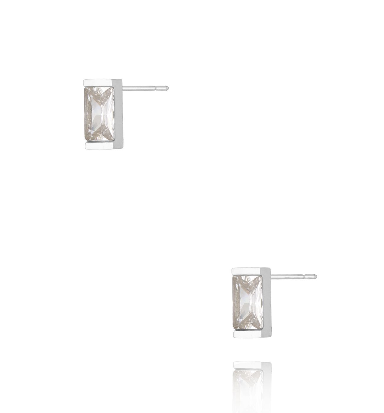 Kolczyki prostokąty z kryształkiem Glamour Glint - By Dziubeka