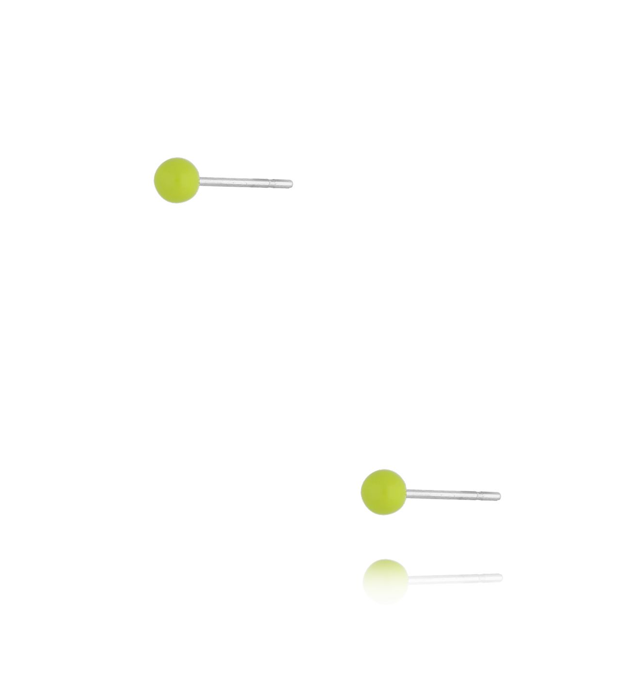 Kolczyki kulki z zieloną emalią 3 mm Enamel Balls KSA1698