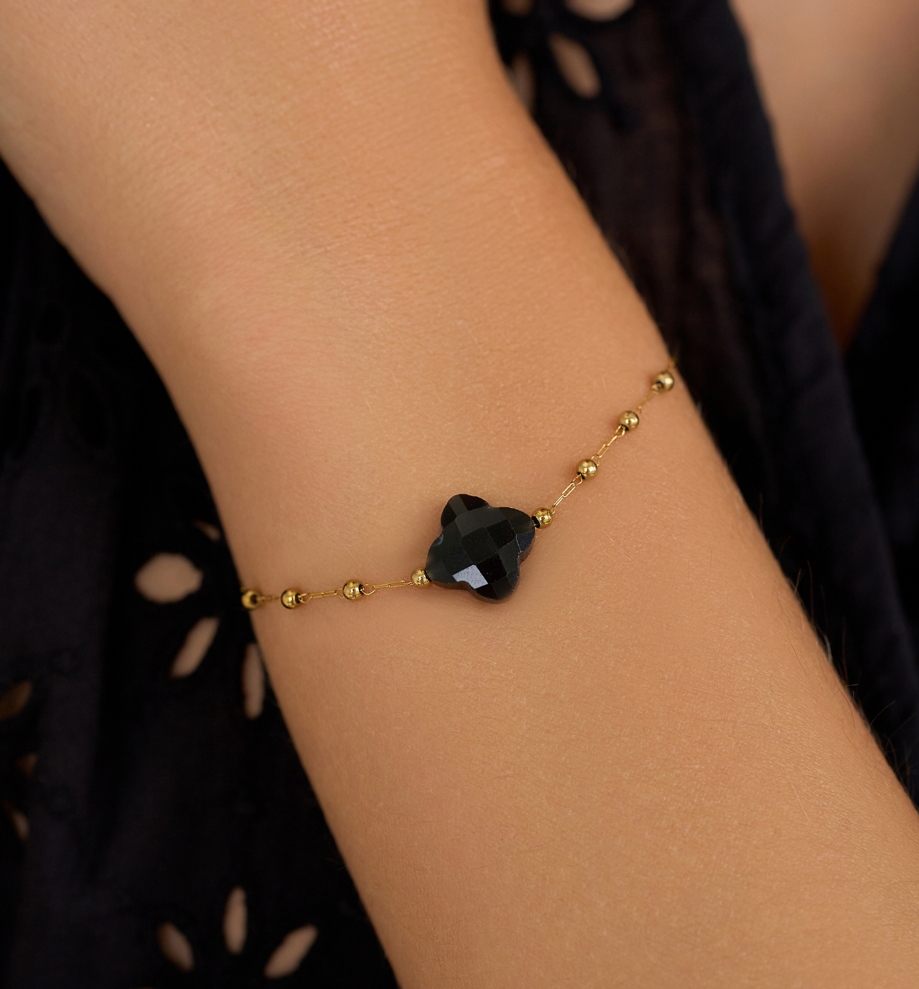 Bransoletka z koniczynką z agatu Creation BPA0442