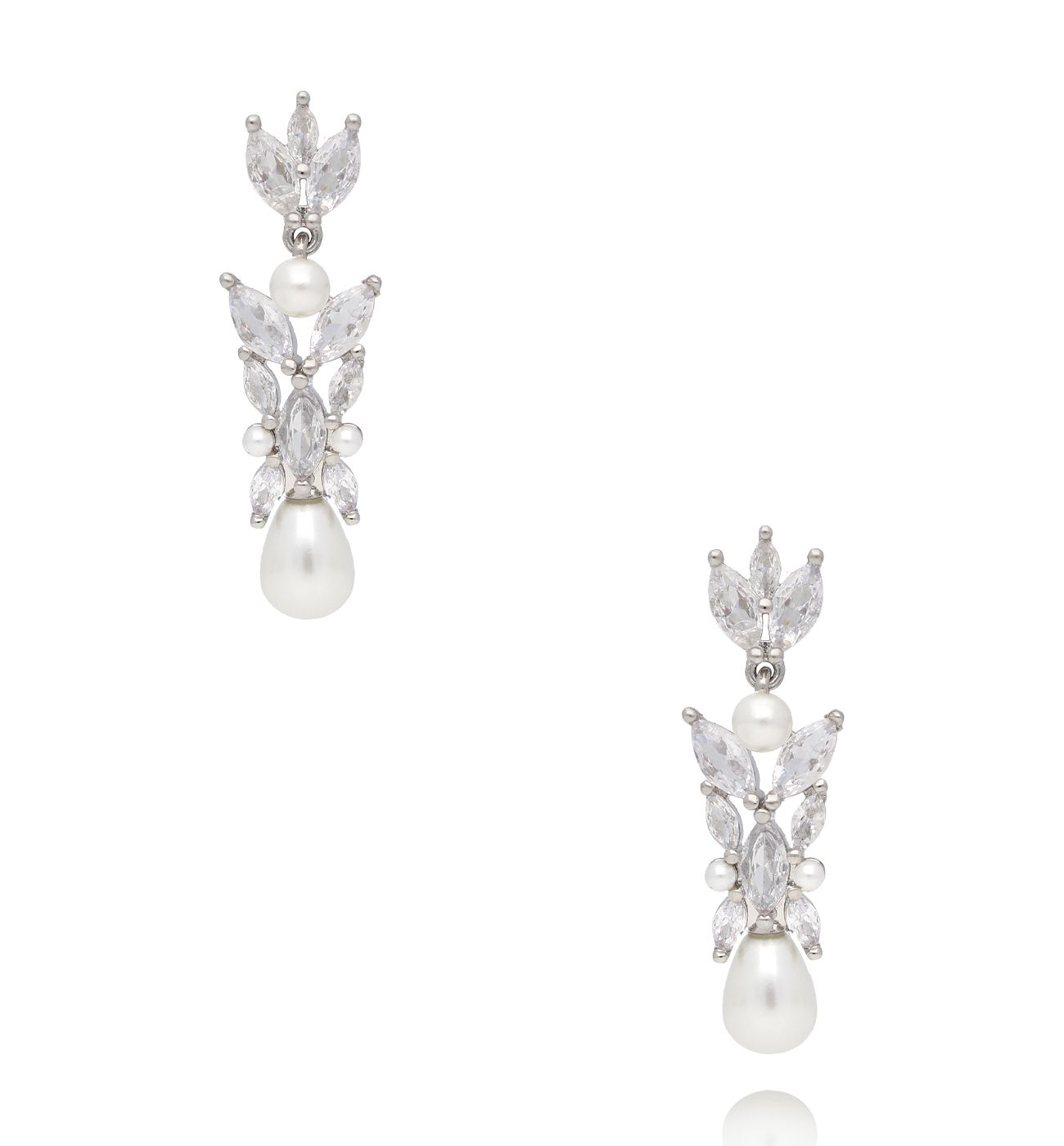 Kolczyki srebrne z perełkami i kryształkami Fête KSS1710