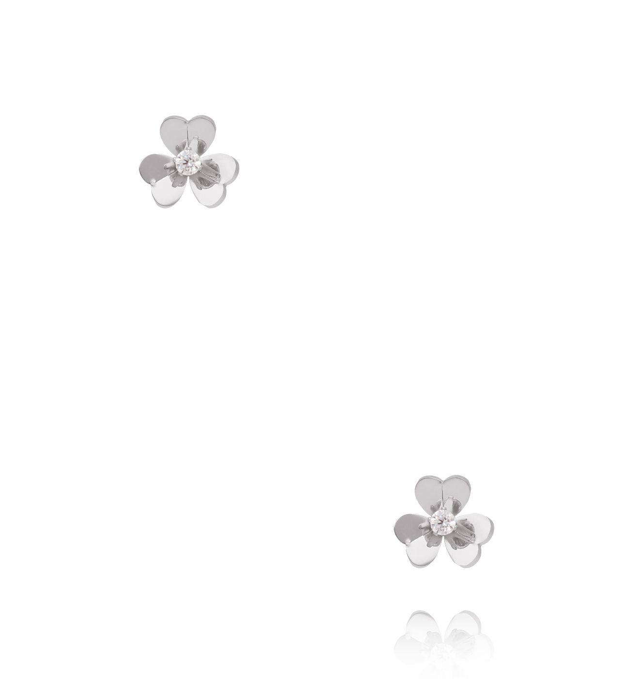 Kolczyki wkrętki w kształcie kwiatów z cyrkonią KSY0694 - By Dziubeka
