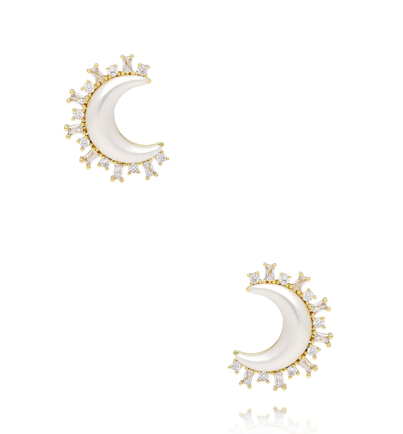 Kolczyki księżyce z masą perłową KLU0018